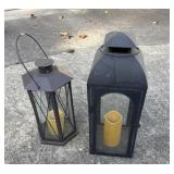 Pair of Metal Hanging Lanterns. **Read Description