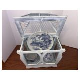 Cage Decor,Blue/ white dishes, Wedgewood Plate