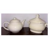 White Ceramic Teapot and Tureen