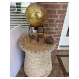 Round Woven Rope Outdoor Table and Decor