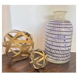 Beautiful Blue and Clear Swirl Vase and More