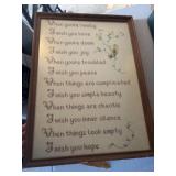 Large Wood Framed Cross-Stitch