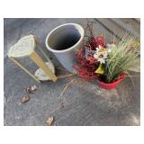 Plant Stand, Plant Holder, Bucket of faux plants