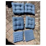 6 Blue Outdoor Chair Cushions