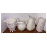 Decorative White Ceramic Pitchers