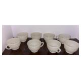 8pc Milk Glass Mugs