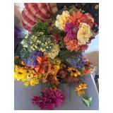 Patriotic Wreath and Miscellaneous Flowers