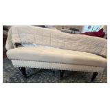 Tufted Bench on Wheels