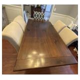 Dark Wood Kitchen Table with 5 chair/ 2 leaves
