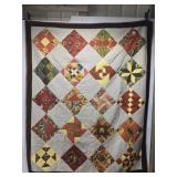 70" by 88" handmade fall color quilt