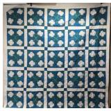 96" by 96" handmade flower quilt