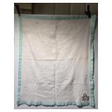 43" by 37" vintage baby blanket with bear