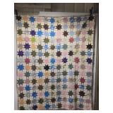 62" by 77" handmade vintage quilt