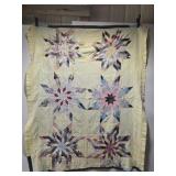 75" by 62" vintage handmade quilt