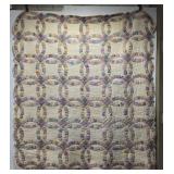 78" by 71" circle vintage handmade quilt
