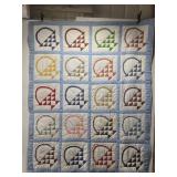 89" by 69" handmade basket quilt