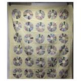 91" by 76" yellow vintage quilt