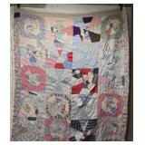 65" by 73" handmade vintage quilt