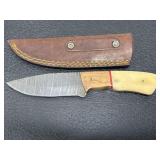 Custom hand made Damascus steel knife & sheath Custom hand made Damascus steel knife & sheath