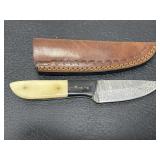 Custom hand made Damascus steel knife & sheath Custom hand made Damascus steel knife & sheath