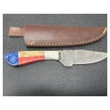 Custom hand made Damascus steel knife & sheath Custom hand made Damascus steel knife & sheath