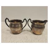 Gotham silver on copper cream and sugar set Gotham silver on copper cream and sugar set