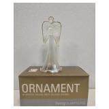 Ornament 8" White Pearlized glass angel Ornament 8" White Pearlized glass angel