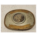 1922 Peace silver dollar in german silver buckle 1922 Peace silver dollar in german silver buckle