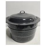 Vintage speckeled black water canner w lid Vintage speckeled black water canner w lid