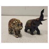 Two small decorative elephants Two small decorative elephants