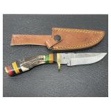 Custom hand made Damascus steel knife & sheath Custom hand made Damascus steel knife & sheath