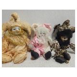 Ser of 3 vintage porcelain Jester or clown dolls Ser of 3 vintage porcelain Jester or clown dolls