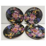 Set of 4 MacKenzie Childs black floral market Set of 4 MacKenzie Childs black floral market