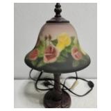 Floral desk lamp w dragonflies on base Floral desk lamp w dragonflies on base