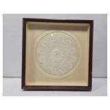 Shadow box with framed doily Shadow box with framed doily