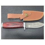 Custom hand made Damascus steel knife & sheath Custom hand made Damascus steel knife & sheath
