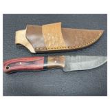 Custom hand made Damascus steel knife & sheath Custom hand made Damascus steel knife & sheath