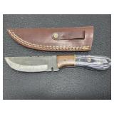 Custom hand made Damascus steel knife & sheath Custom hand made Damascus steel knife & sheath