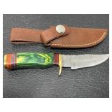 Custom hand made Damascus steel knife & sheath Custom hand made Damascus steel knife & sheath