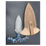 Custom hand made Damascus steel knife & sheath Custom hand made Damascus steel knife & sheath