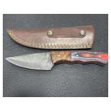 Custom hand made Damascus steel knife & sheath Custom hand made Damascus steel knife & sheath