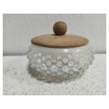 vintage Fenton opalescent hobnail glass powder vintage Fenton opalescent hobnail glass powder