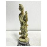 Antique carved Chinese men with fish green Antique carved Chinese men with fish green