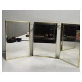 Mid century modern tri fold vanity mirror w Mid century modern tri fold vanity mirror w