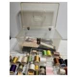 Sewing box with vintage sewing items & tools Sewing box with vintage sewing items & tools
