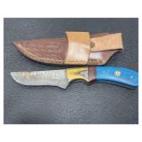 Custom hand made Damascus steel knife & sheath Custom hand made Damascus steel knife & sheath
