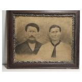 Antique wooden framed picture of old couple Antique wooden framed picture of old couple