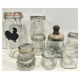 Estate lot of decorative glass jars