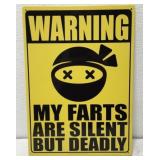 Metal Yellow WARNING Sign