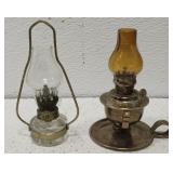 2 miniature kerosene lanterns